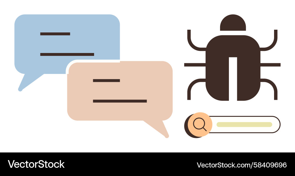 Bug Tracking & Debugging Collaboration Vector Image