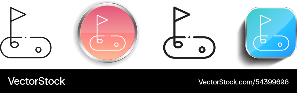 Golf field icon thin linear regular and button Golf field icon thin linear regular and button vector image