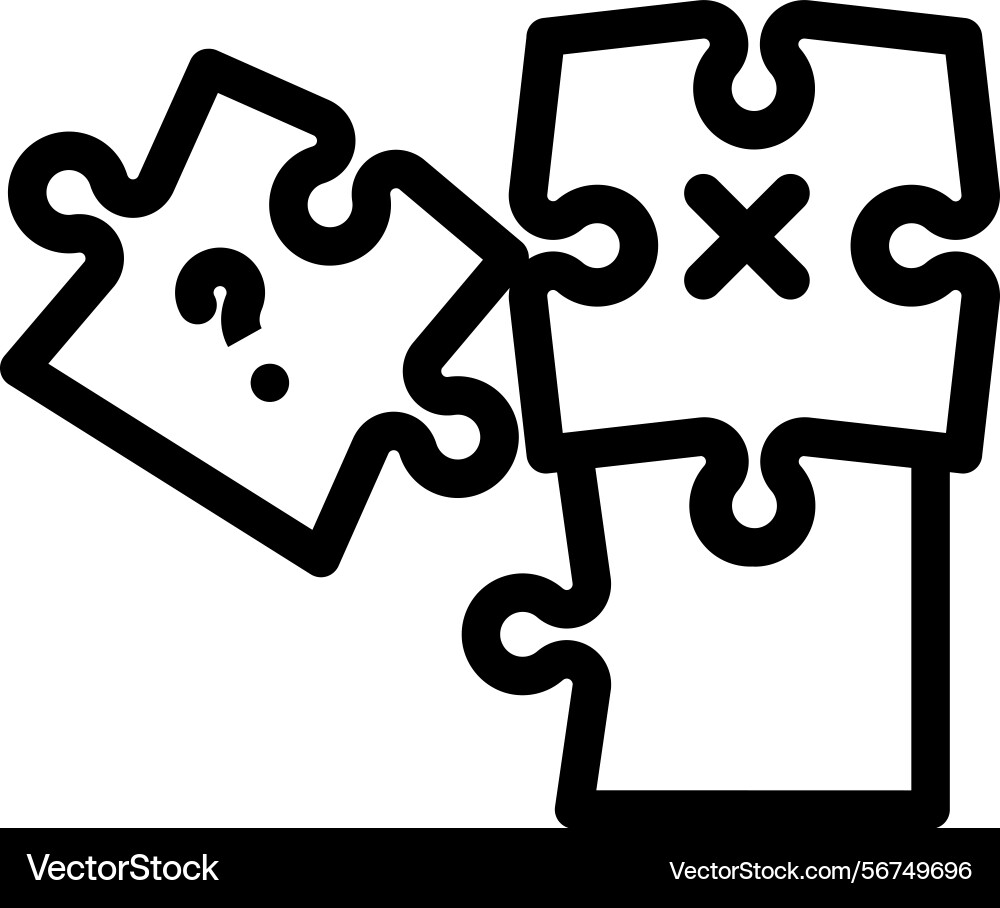 Puzzle game solution line icon vector image