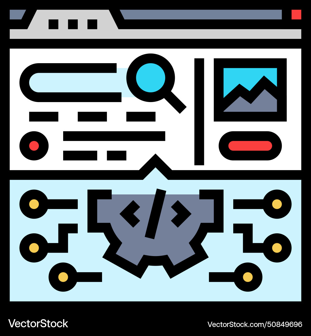 Search algorithm seo color icon Vector Image
