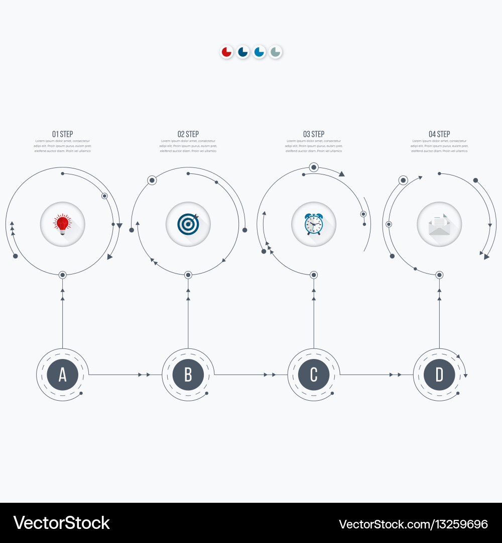 Workflow Diagram Template with Circles vector image