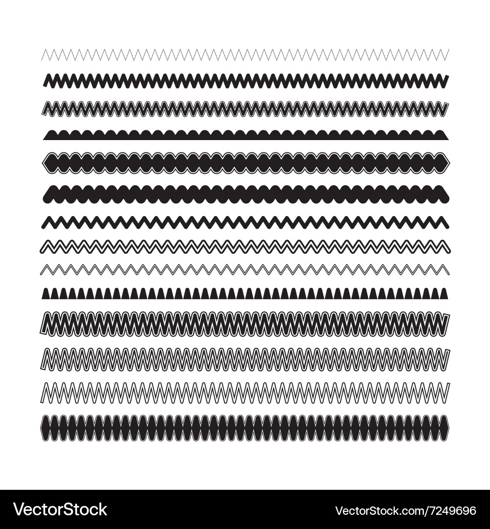 Zigzag Wave Pattern Elements vector image