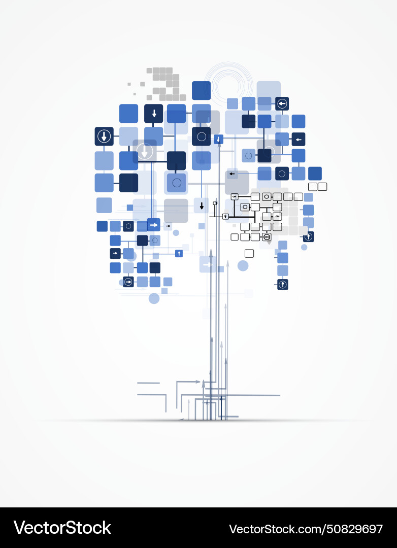 Abstract tree internet computer technology Abstract tree internet computer technology vector image