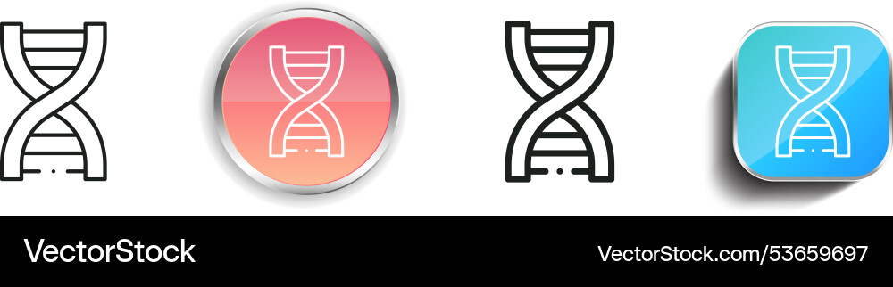 Dna icon thin linear regular and button style vector image