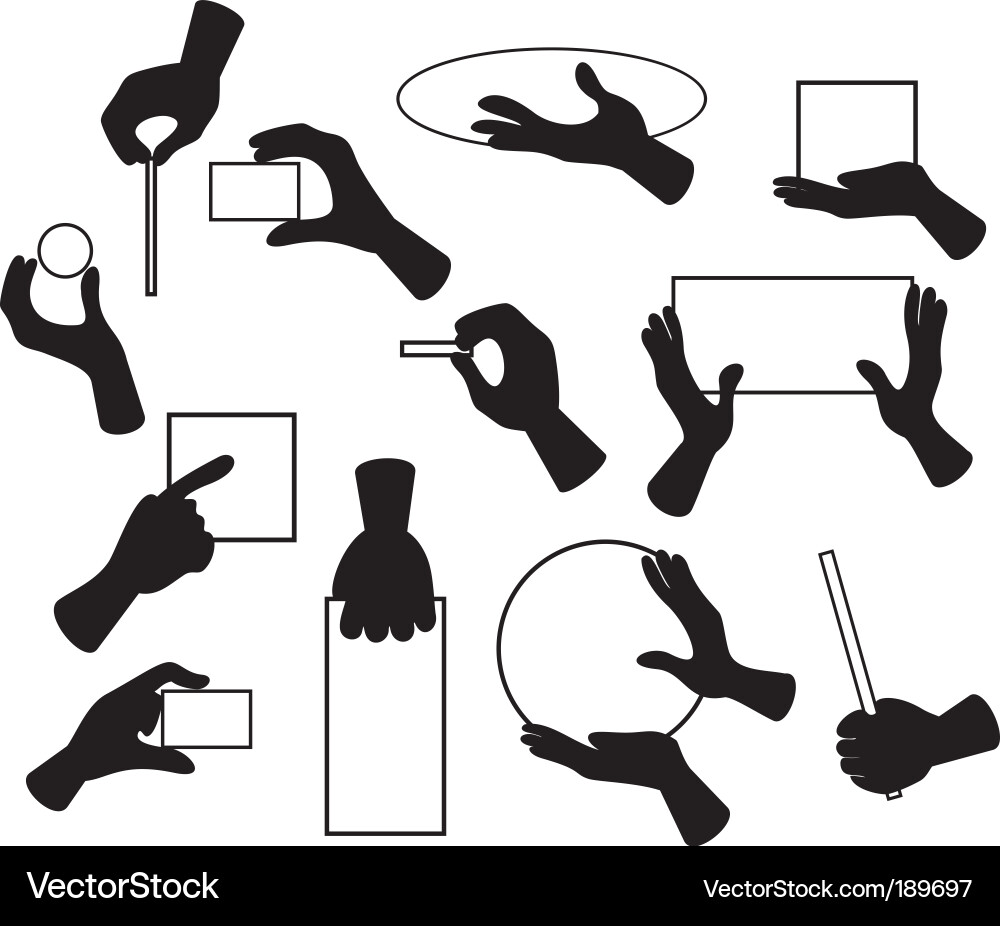 Hand and Object Collection vector image