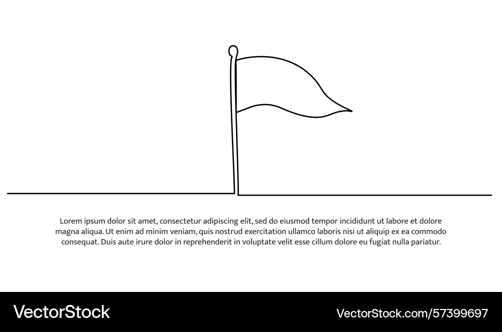 One line of billowing flag abstract minimal Vector Image