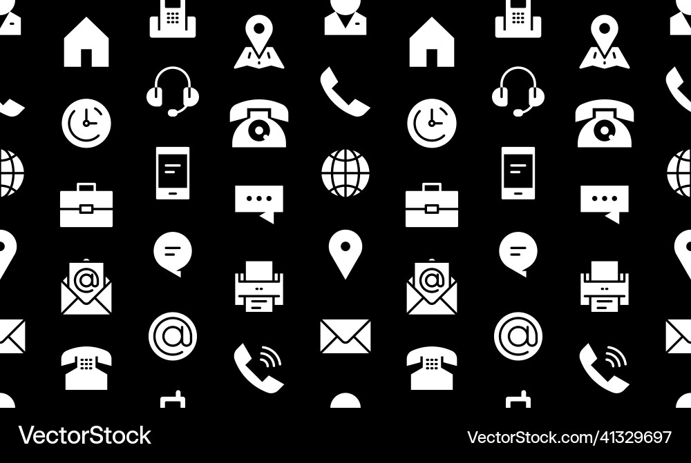 Seamless pattern with contact icons vector image