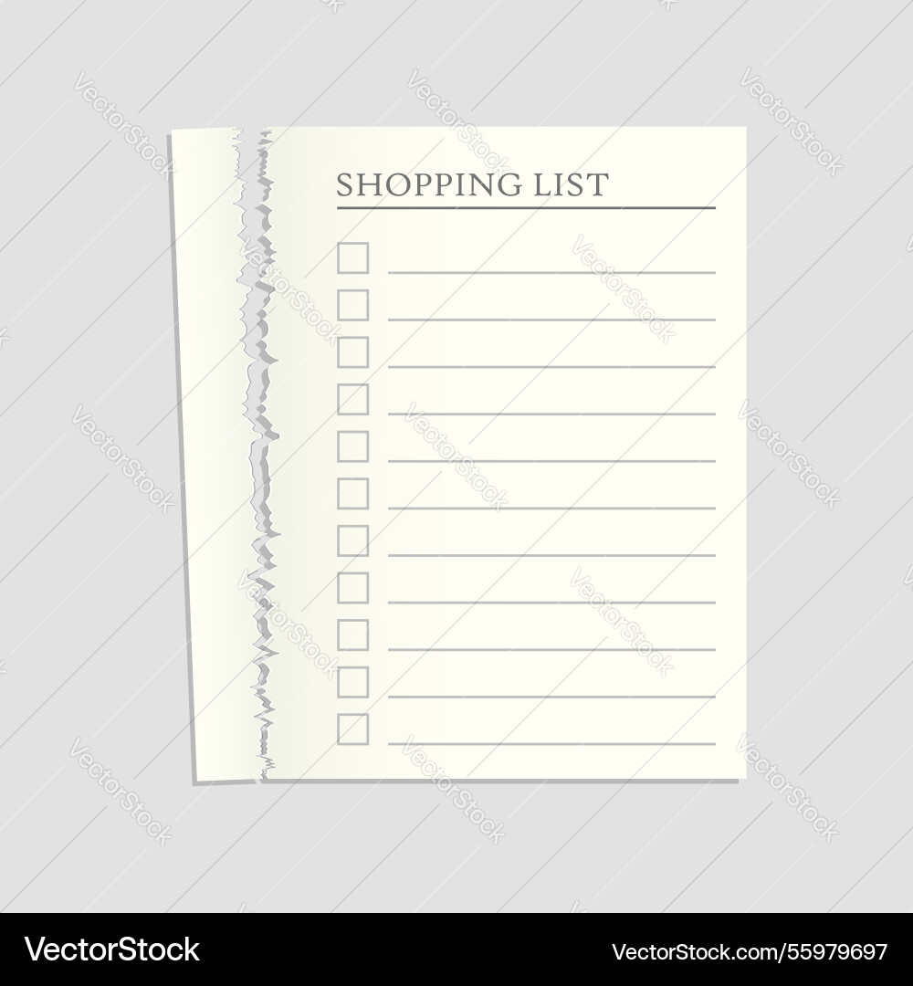 Shopping list icon in flat style memo pages Shopping list icon in flat style memo pages vector image