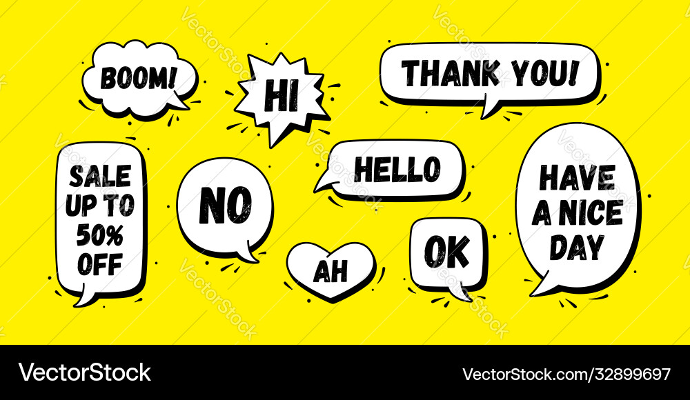 Speech bubble set chat message Speech bubble set chat message vector image
