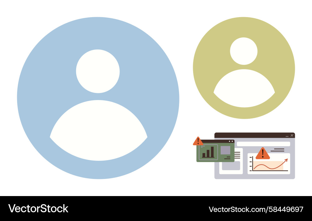 User Data & Error Alerts Vector Image
