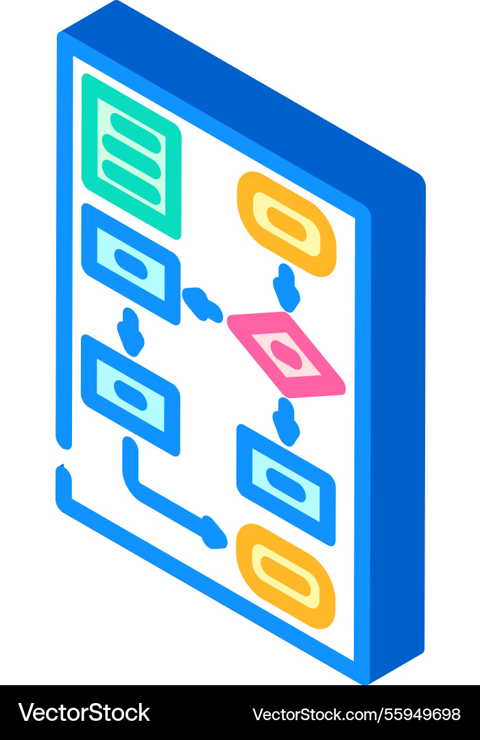 Algorithm flowchart ai integration isometric icon vector image