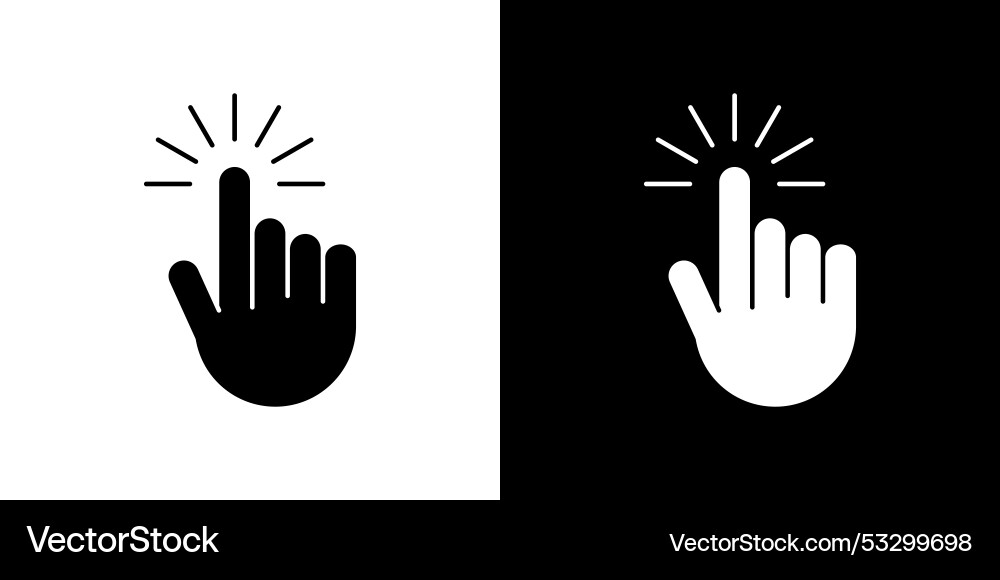 Computer hand cursor click icon outline sign Computer hand cursor click icon outline sign vector image