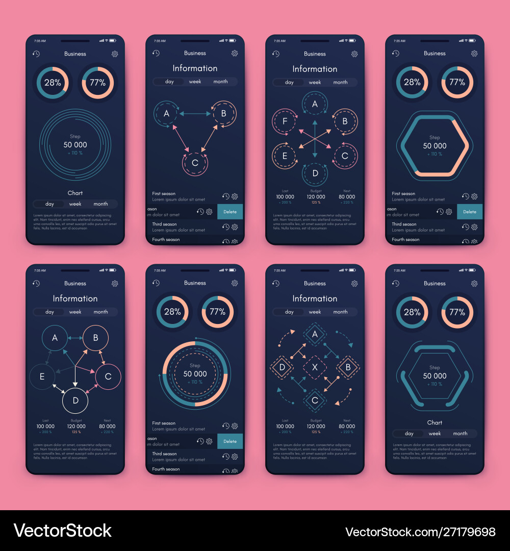 Different ui ux gui screens and flat web icons Different ui ux gui screens and flat web icons vector image