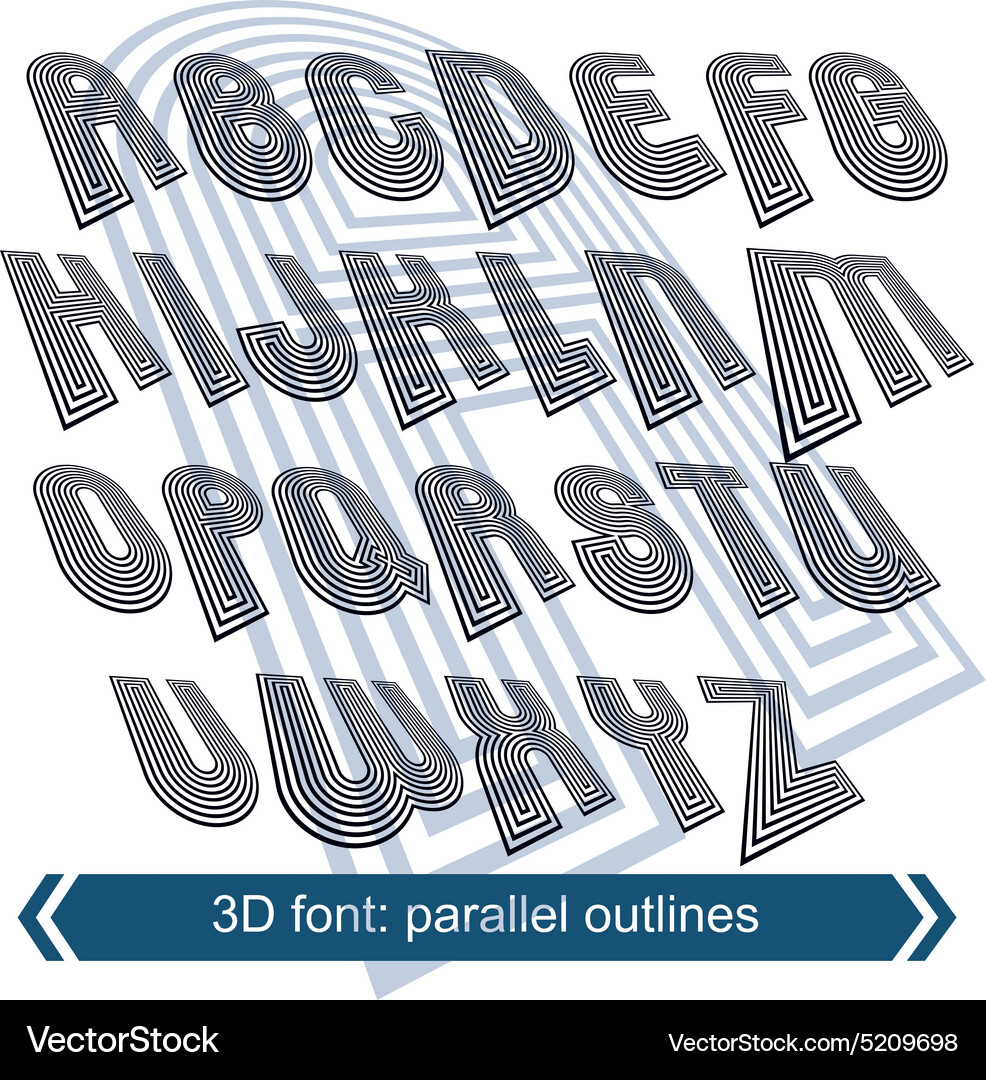 Geometric typescript in rotation 3d industrial Vector Image
