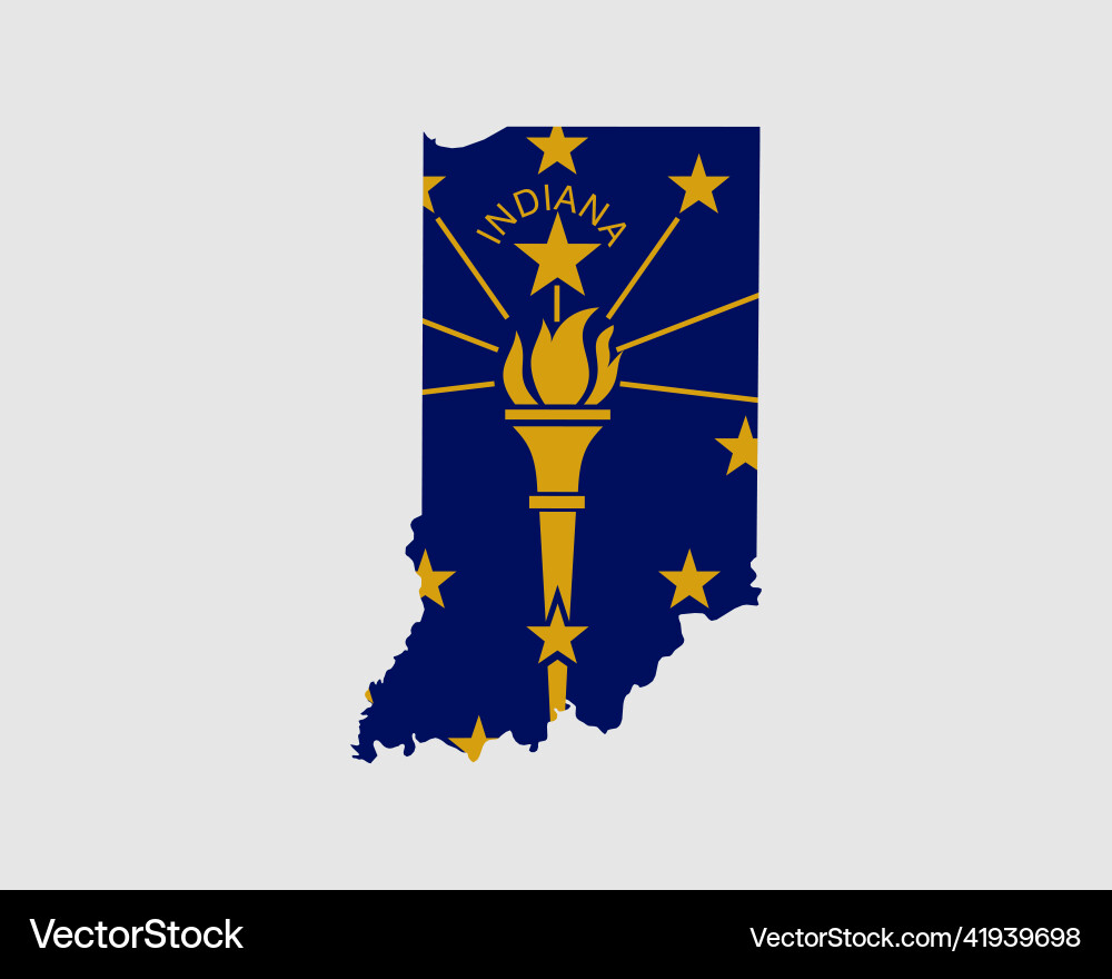 Indiana State Flag Map Vector Image