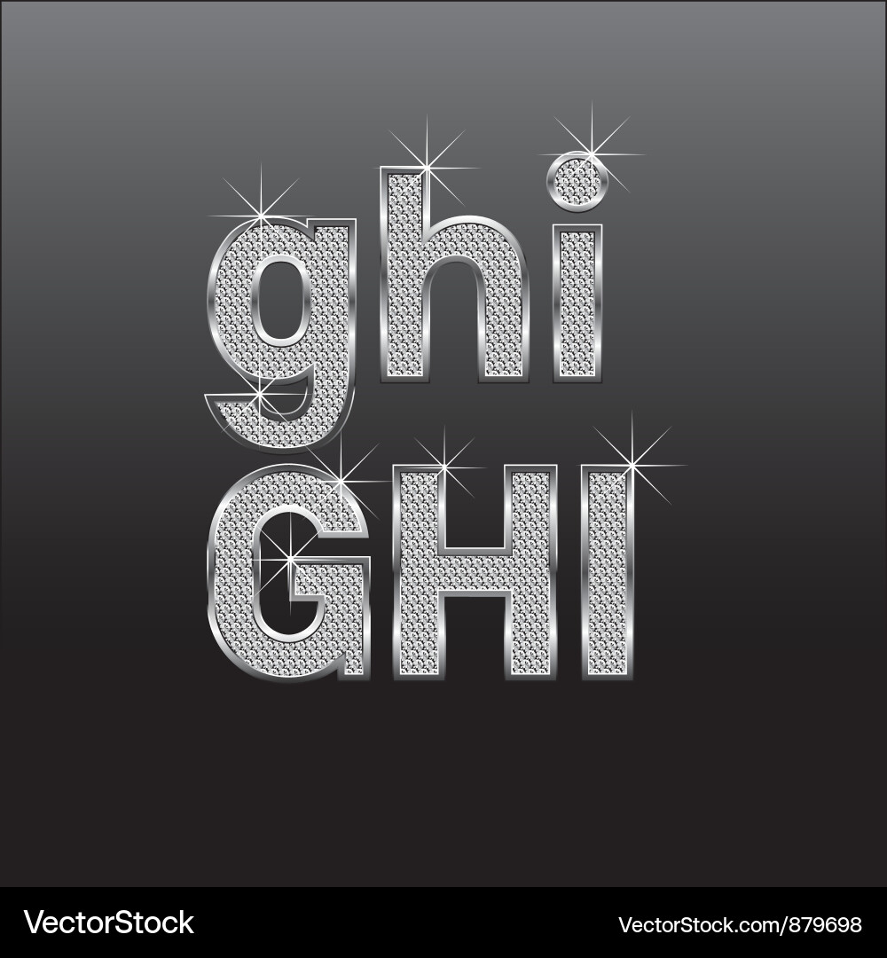 Metallic Diamond Letters Vector Image