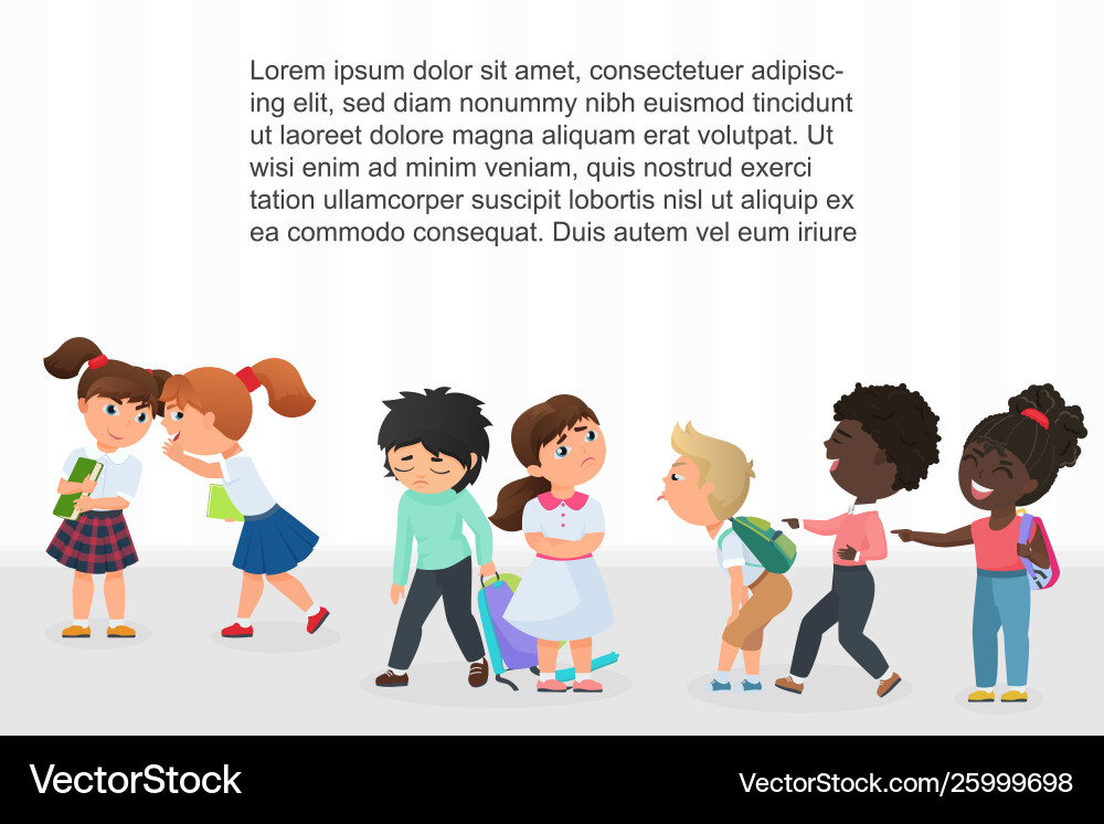 Multiracial Kinder Mobbing Zeigen Multiracial Kinder Mobbing Zeigen vektorbild