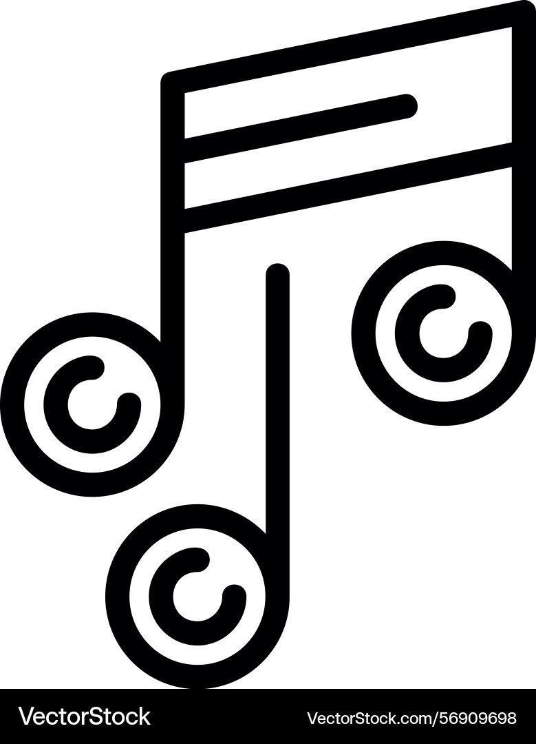 Music note linear style icon design Vector Image