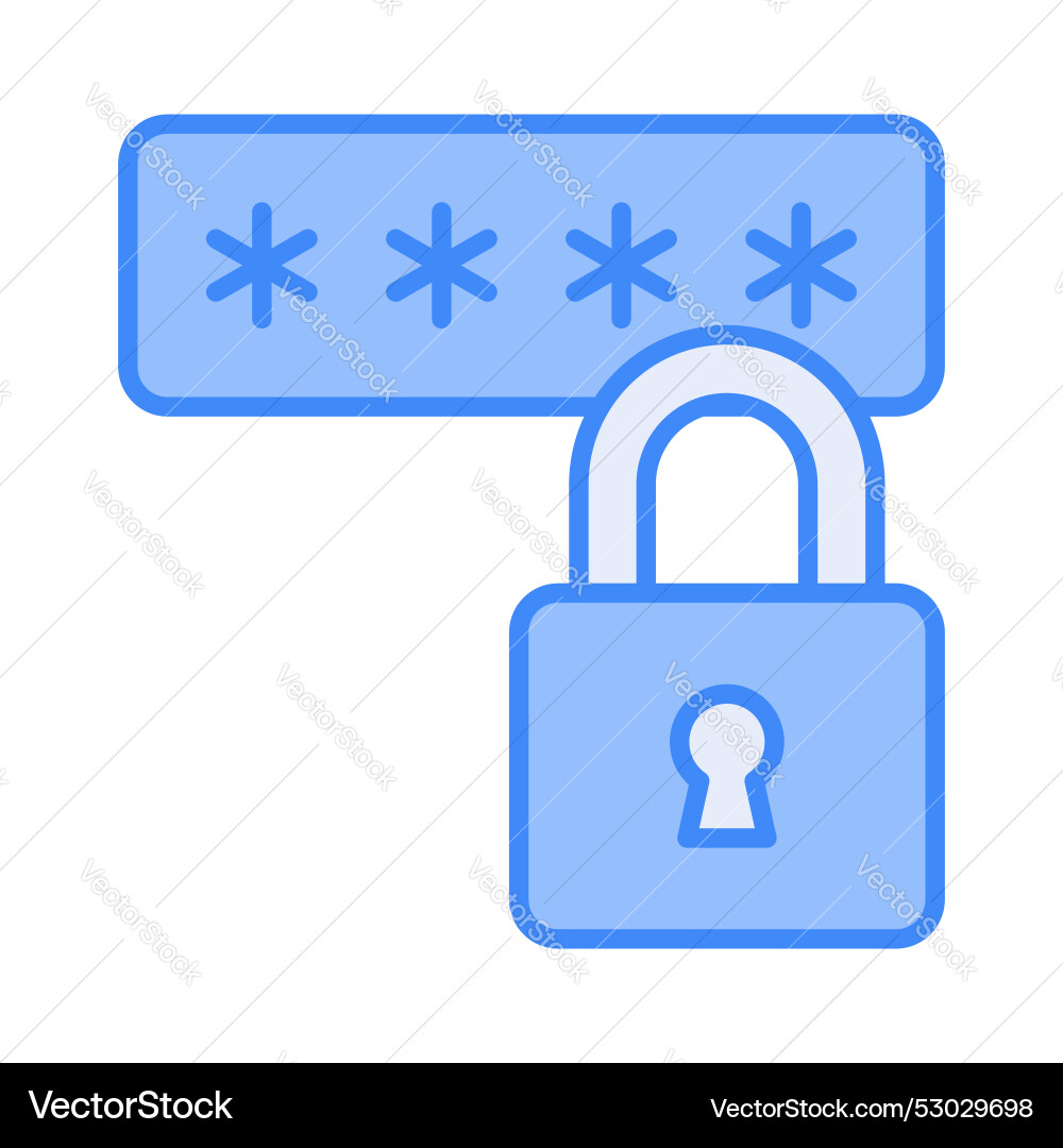 Padlock with password cyber security concept Vector Image