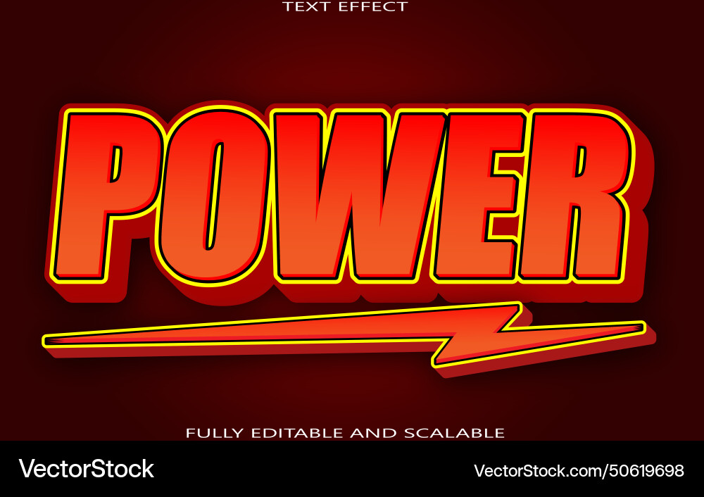 Power editable text effect 3 dimension emboss Power editable text effect 3 dimension emboss Vector Image