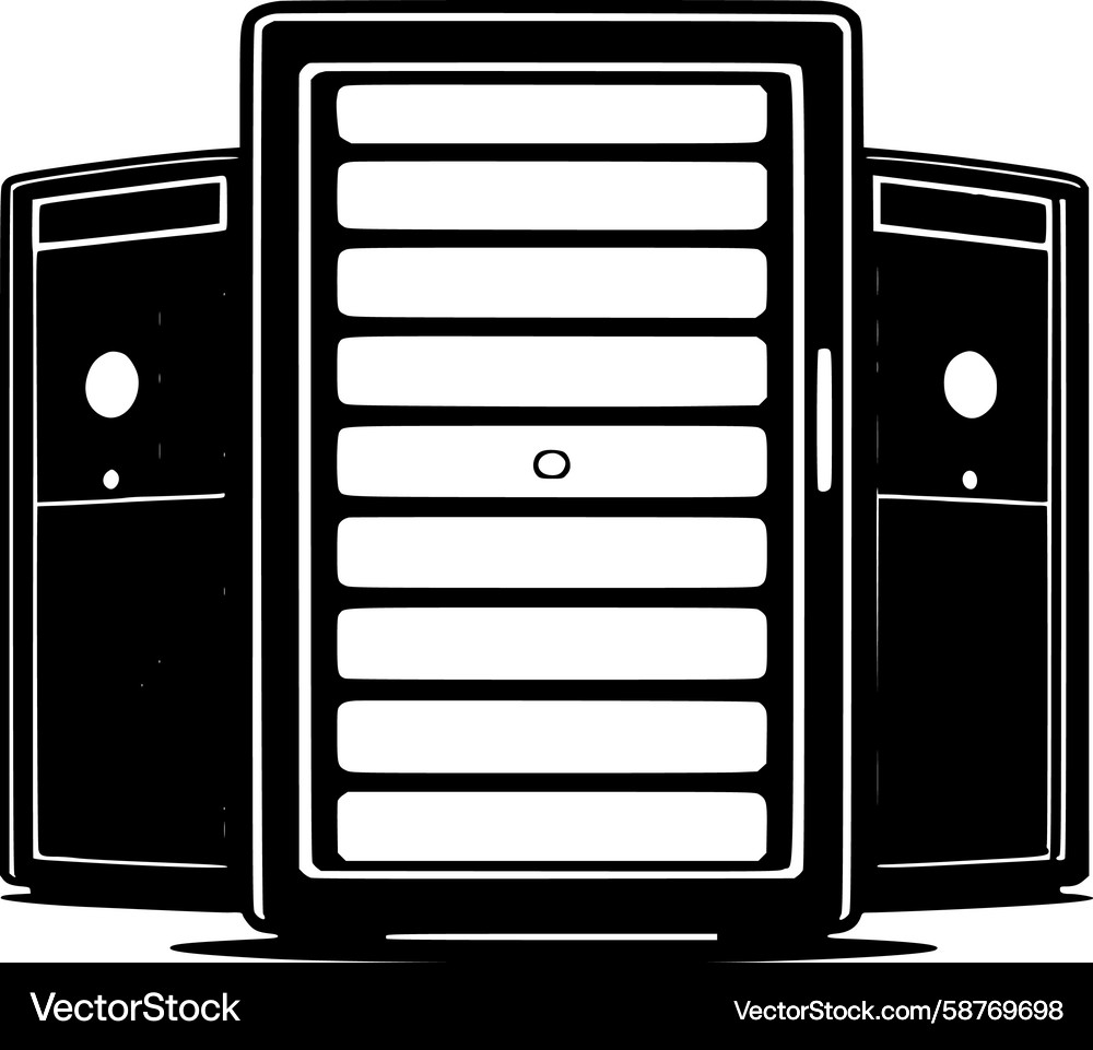 Server Rack Array Silhouette Vector Image