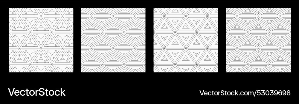 Set of four abstract seamless patterns Set of four abstract seamless patterns vector image