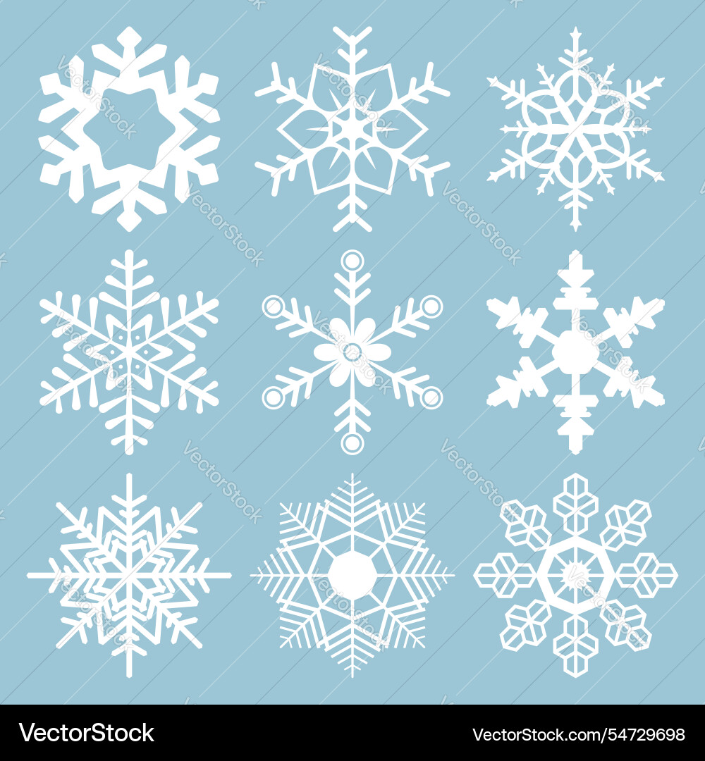 Snowflake icons snowflakes set Snowflake icons snowflakes set vector image