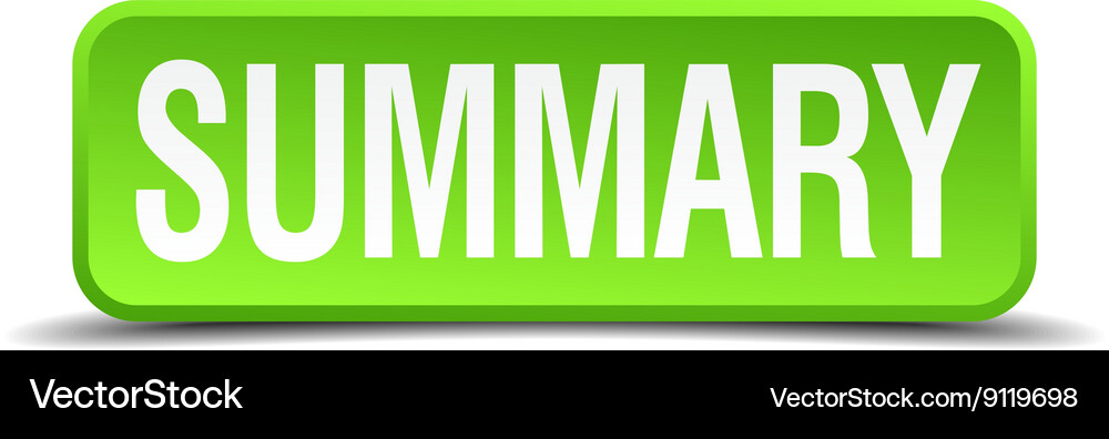 Summary green 3d realistic square isolated button Vector Image