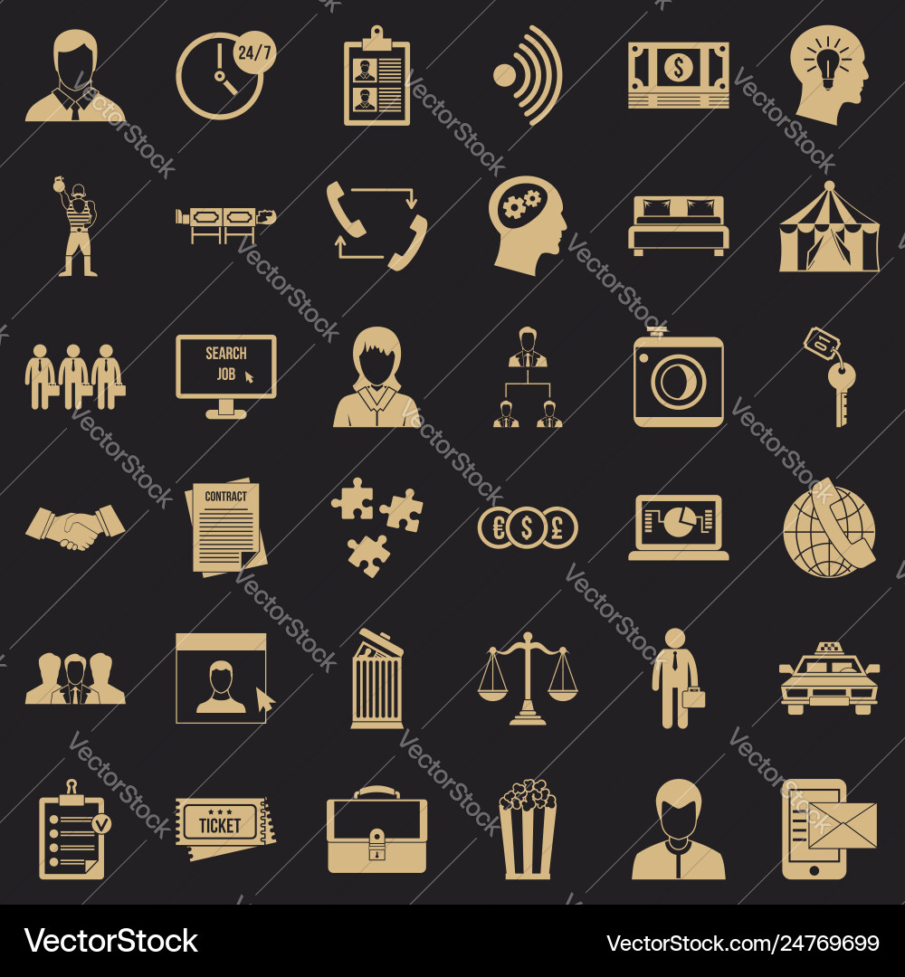 Coherence in job icons set simple style Vector Image