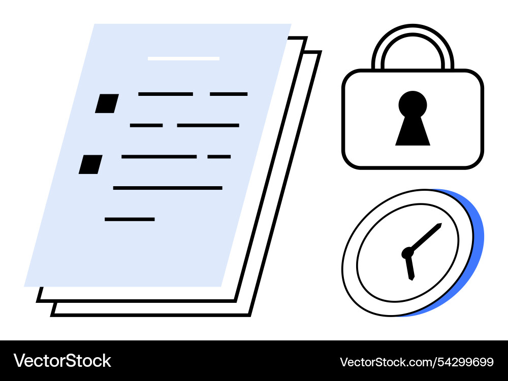 Document security and time management with stack Vector Image