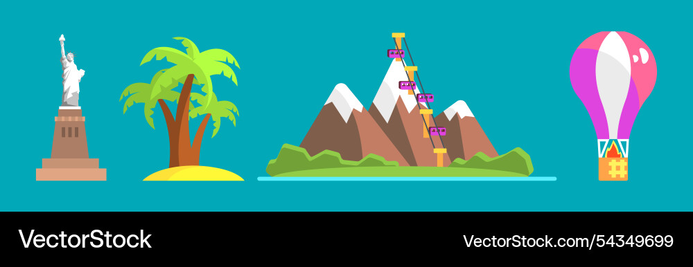 Flat travel and tourism object element design Flat travel and tourism object element design vector image