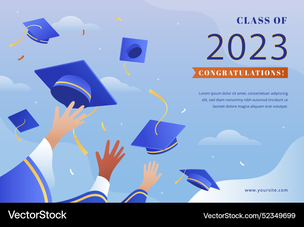 Gradient background for class of 2023 graduation vector image
