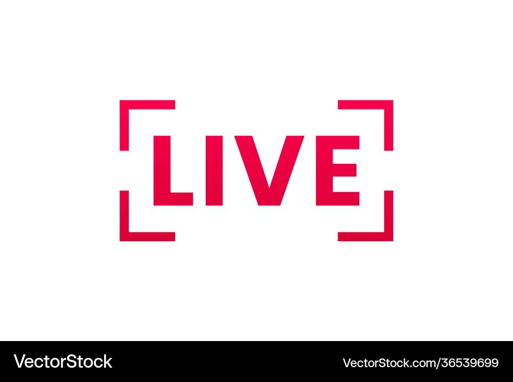 Live streaming icon button for broadcasting Live streaming icon button for broadcasting vector image
