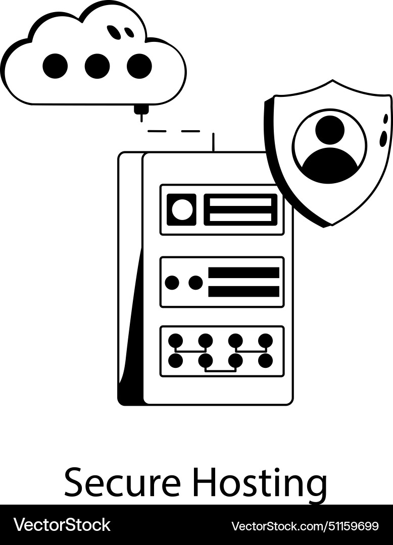 Secure hosting Vector Image
