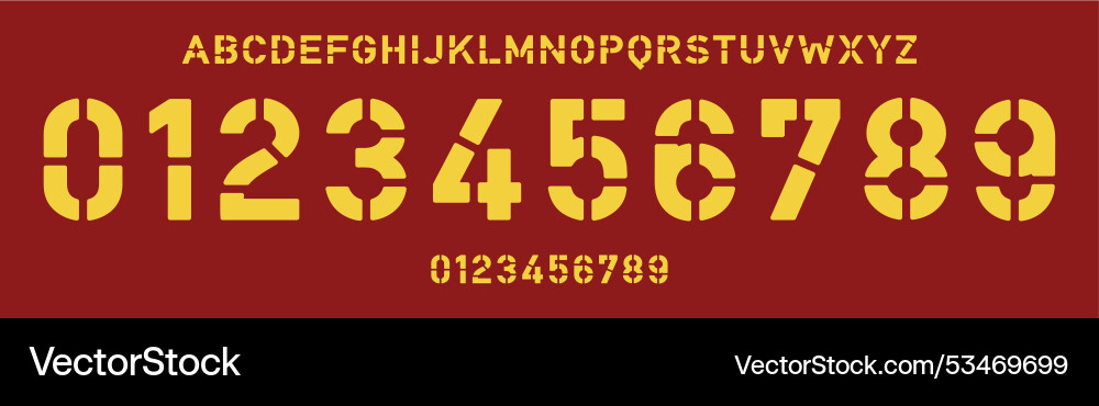 Sharp Angular Military Stencil Font vector image