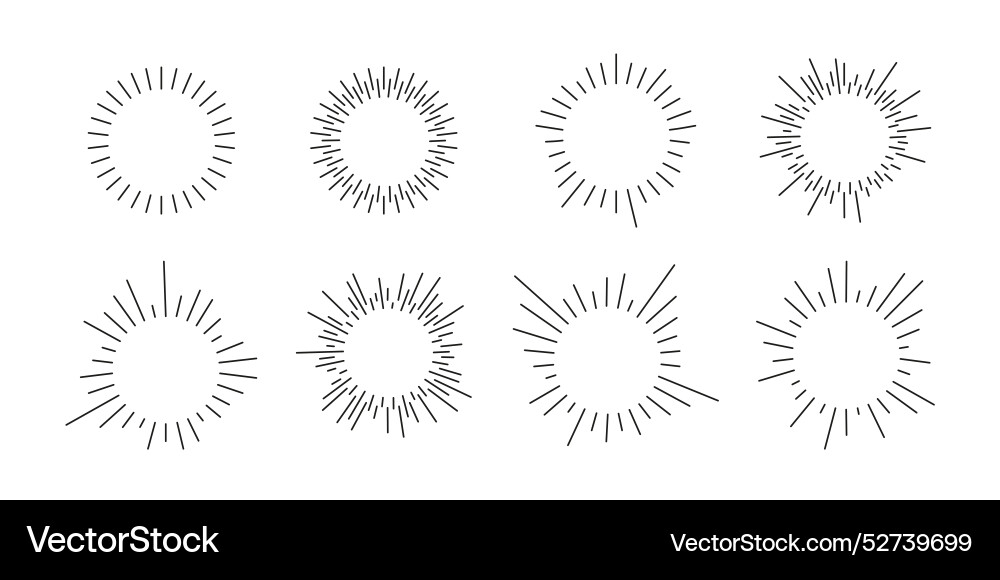 Simple circular equalizers round thin sound rays Simple circular equalizers round thin sound rays vector image