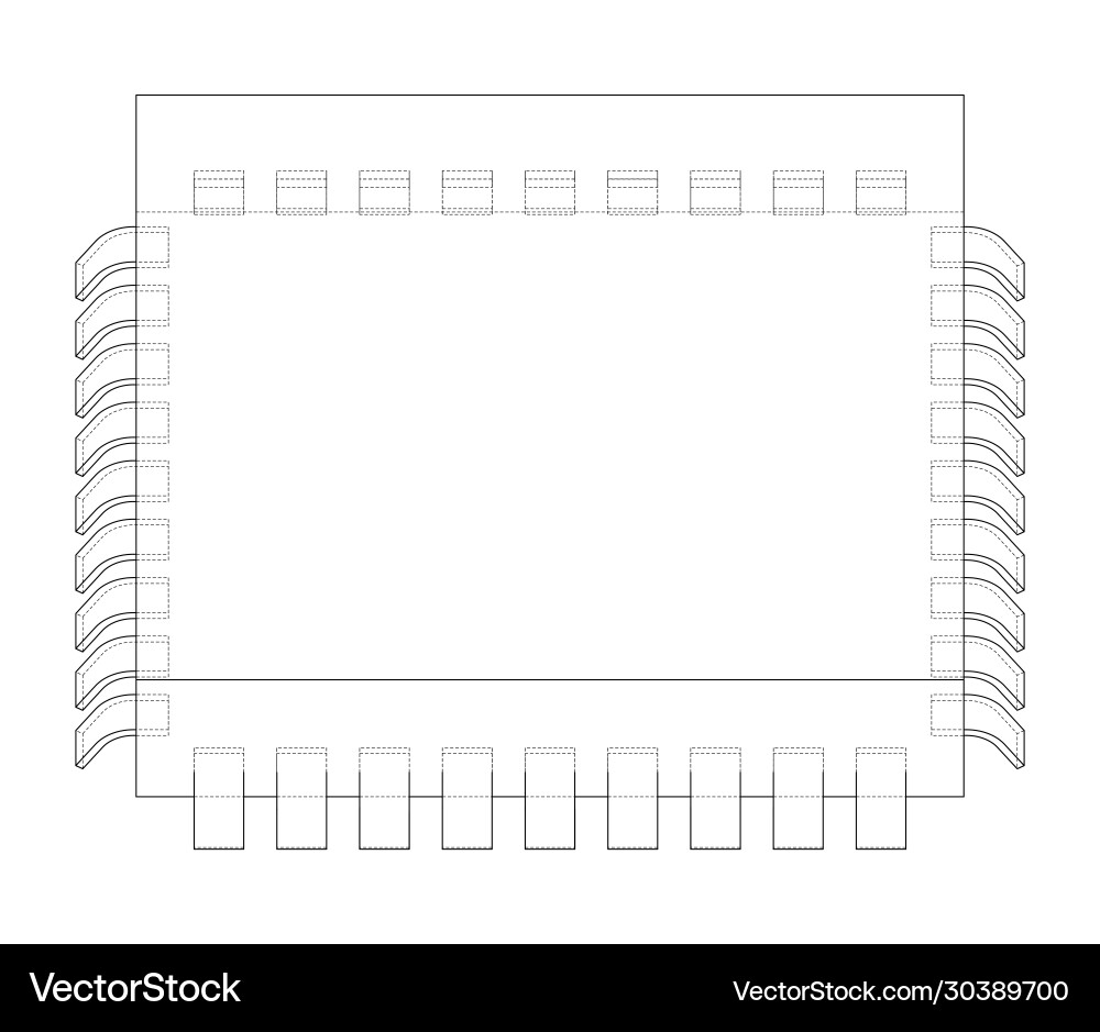3d Mikrochip Rendering Vektorbild