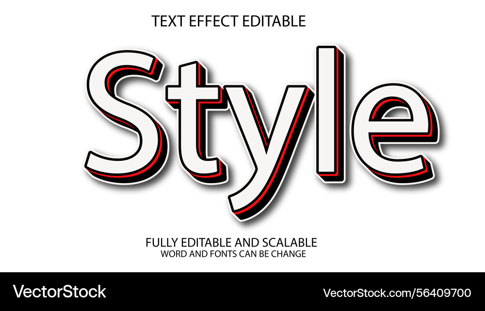 3d text effect style editable 3d text effect style editable vector image