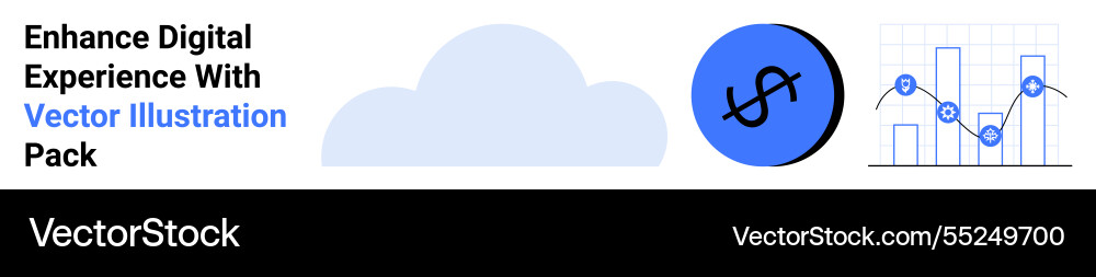 Cloud computing financial growth and data Cloud computing financial growth and data vector image