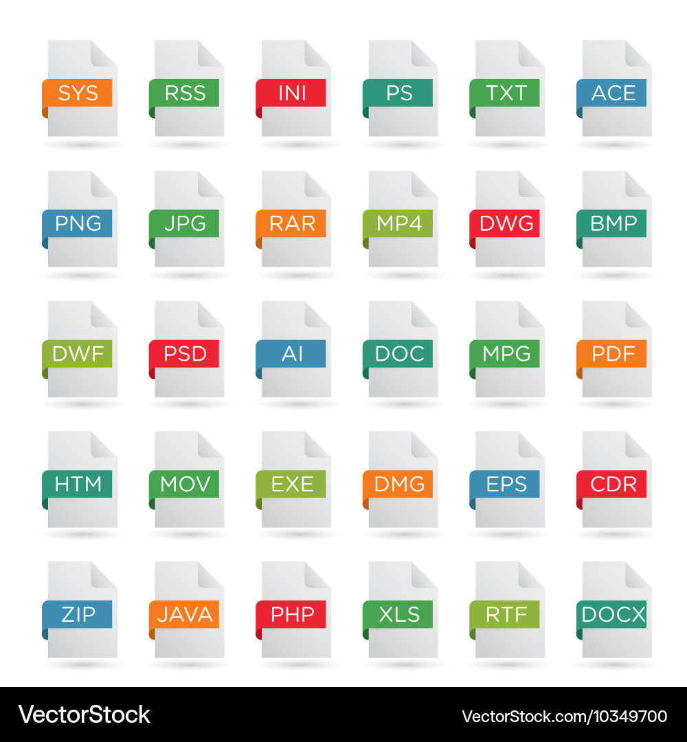 File Extension Icons vector image