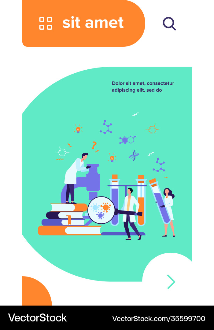 Group scientists with microscope Group scientists with microscope vector image