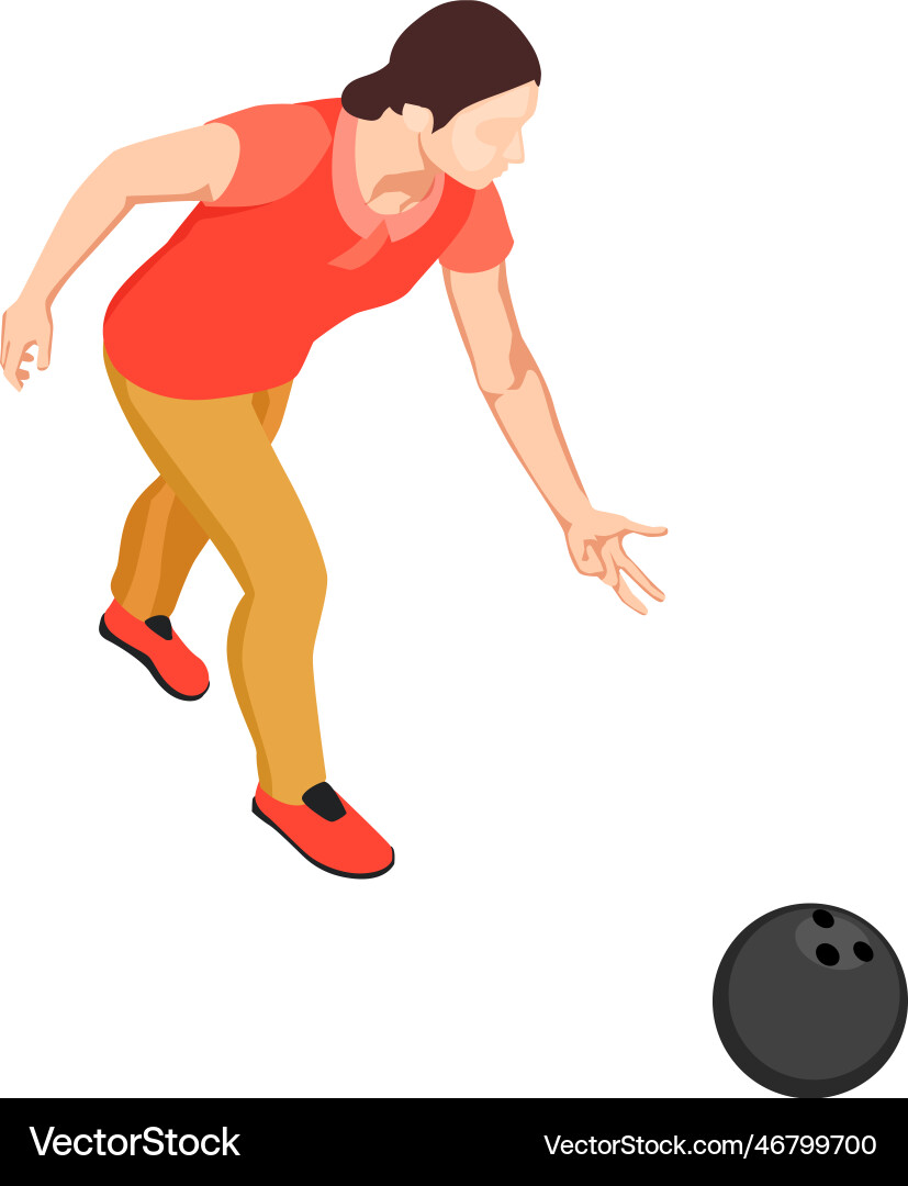 Isometric bowling player vector image