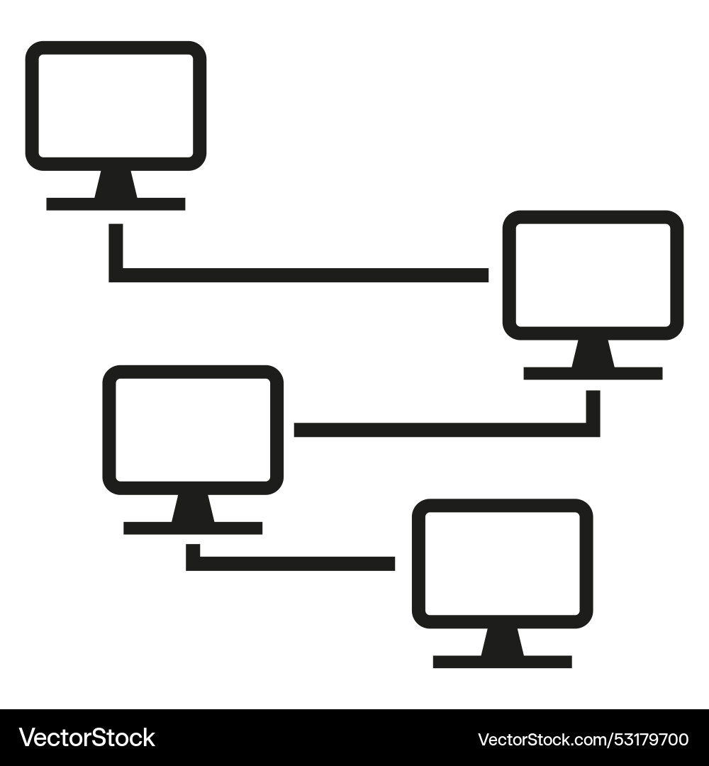 Network computer connection diagram system Network computer connection diagram system vector image