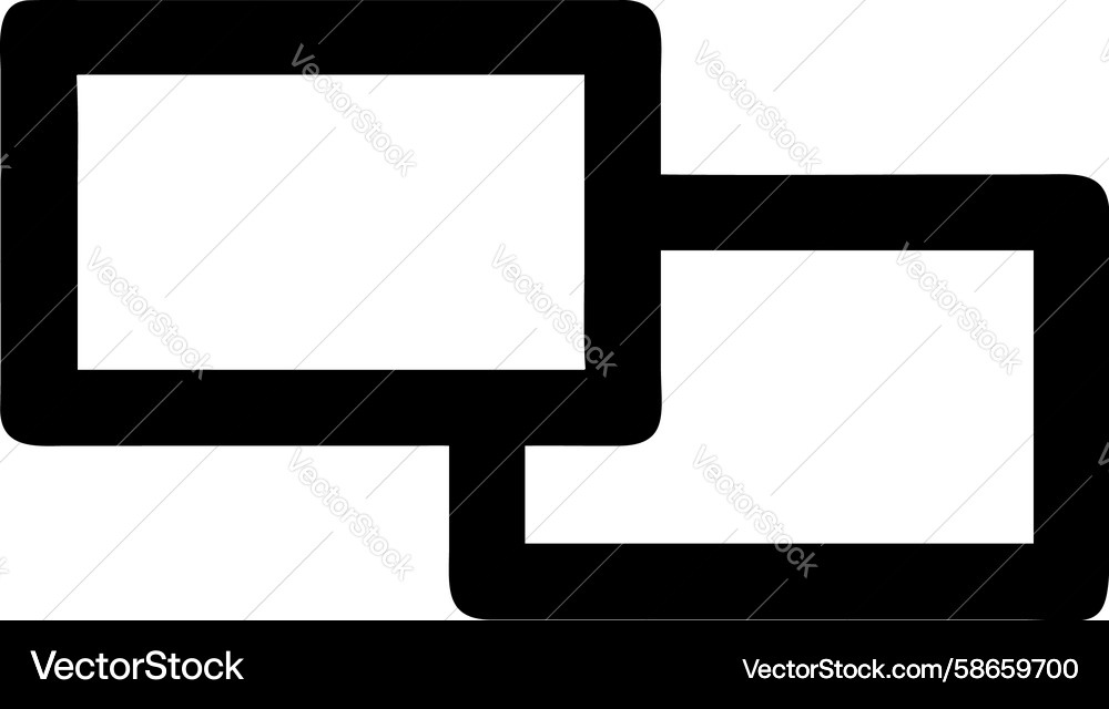 Overlapping window icon dual screen display Vector Image