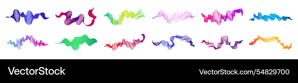 Set of abstract backdrops with multicolor waves Set of abstract backdrops with multicolor waves vector image