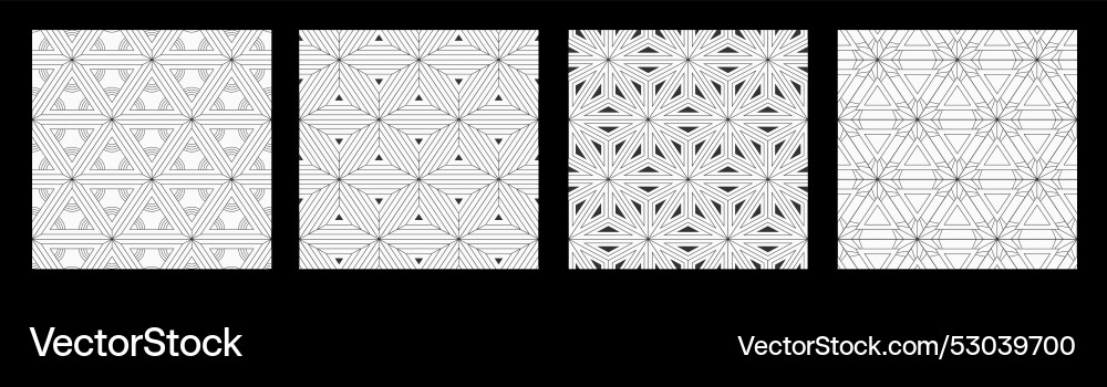 Set of four abstract seamless patterns Set of four abstract seamless patterns Vector Image