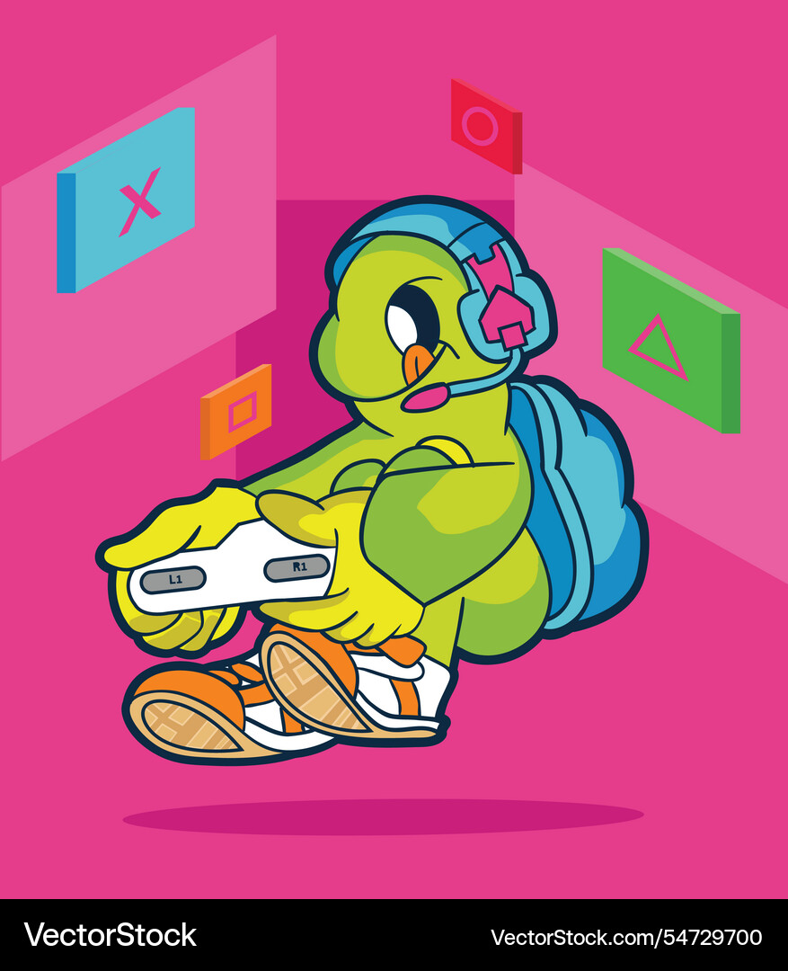 Turtle game character Turtle game character Vector Image