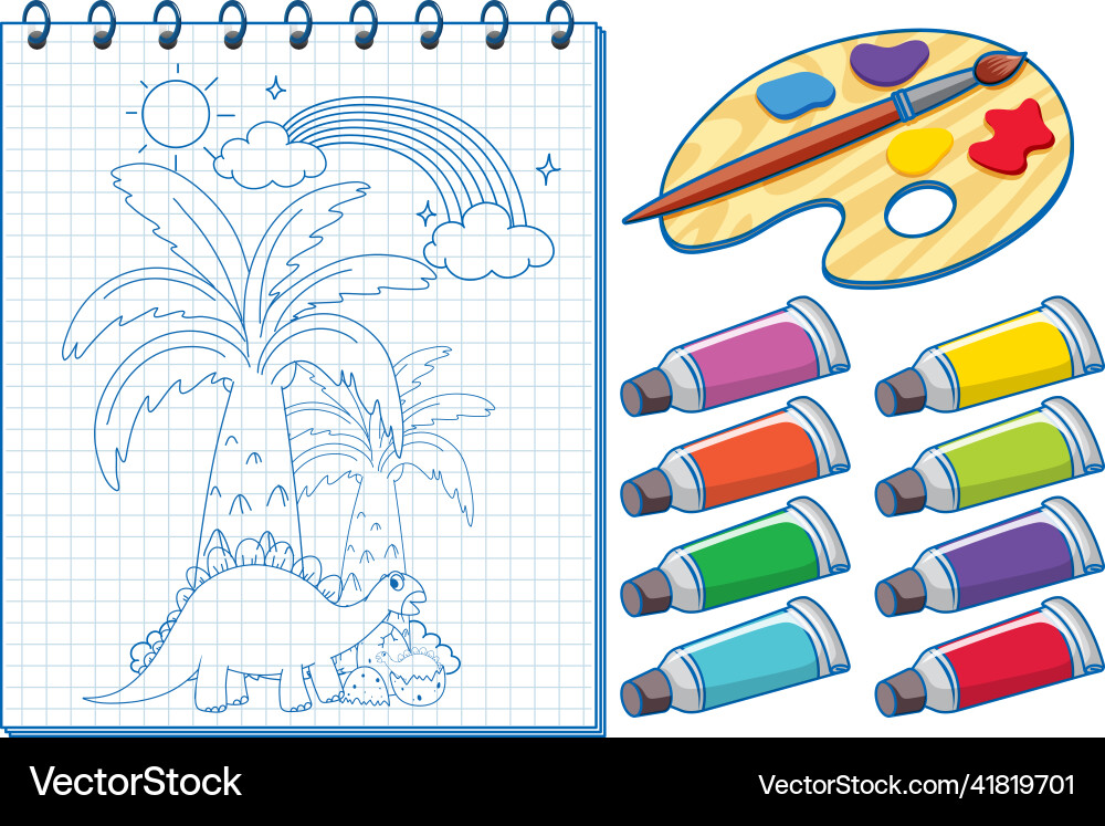 A notebook with doodle sketch design A notebook with doodle sketch design Vector Image