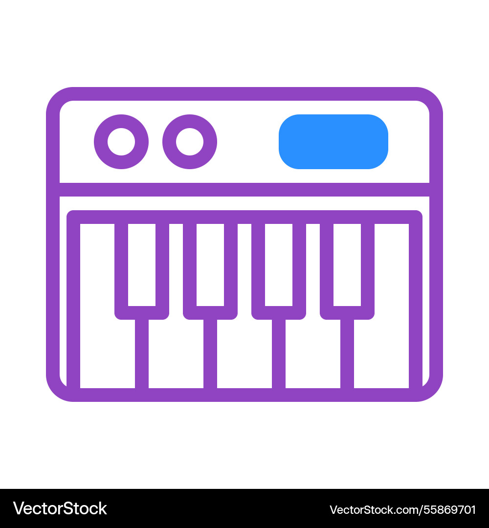 Aesthetic synth pop instrument keyboard design vector image
