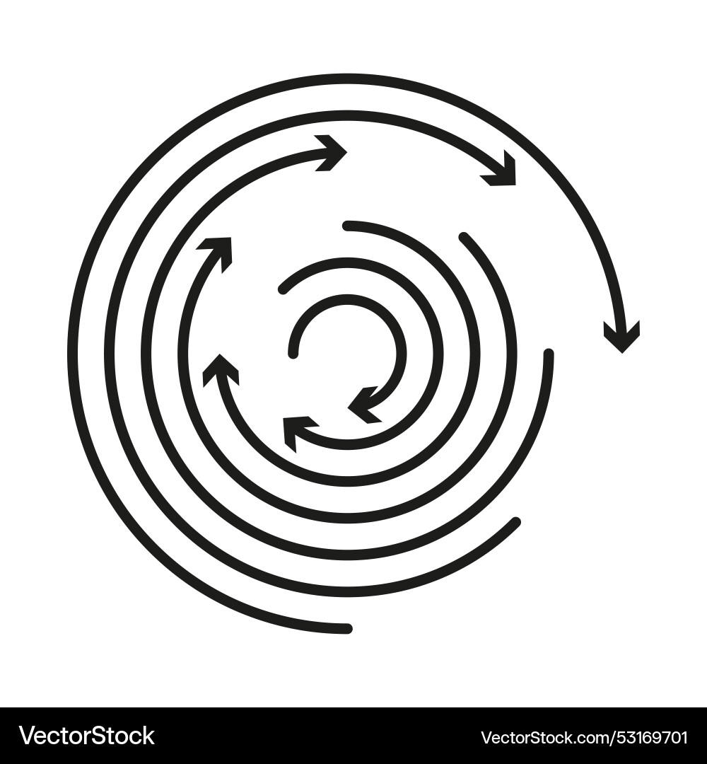 Circular arrow pattern abstract spiral shape vector image